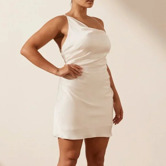 Shona Joy | Dresses | Shona Joy La Lune Asymmetrical Bias Cowl Mini Dress  Cream | Poshmark